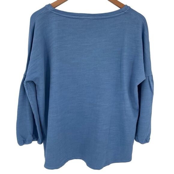 J Jill Pure Jill Terry Cloth Shirt Women Large Blue NWT Casual Comfort - Picture 3 of 7